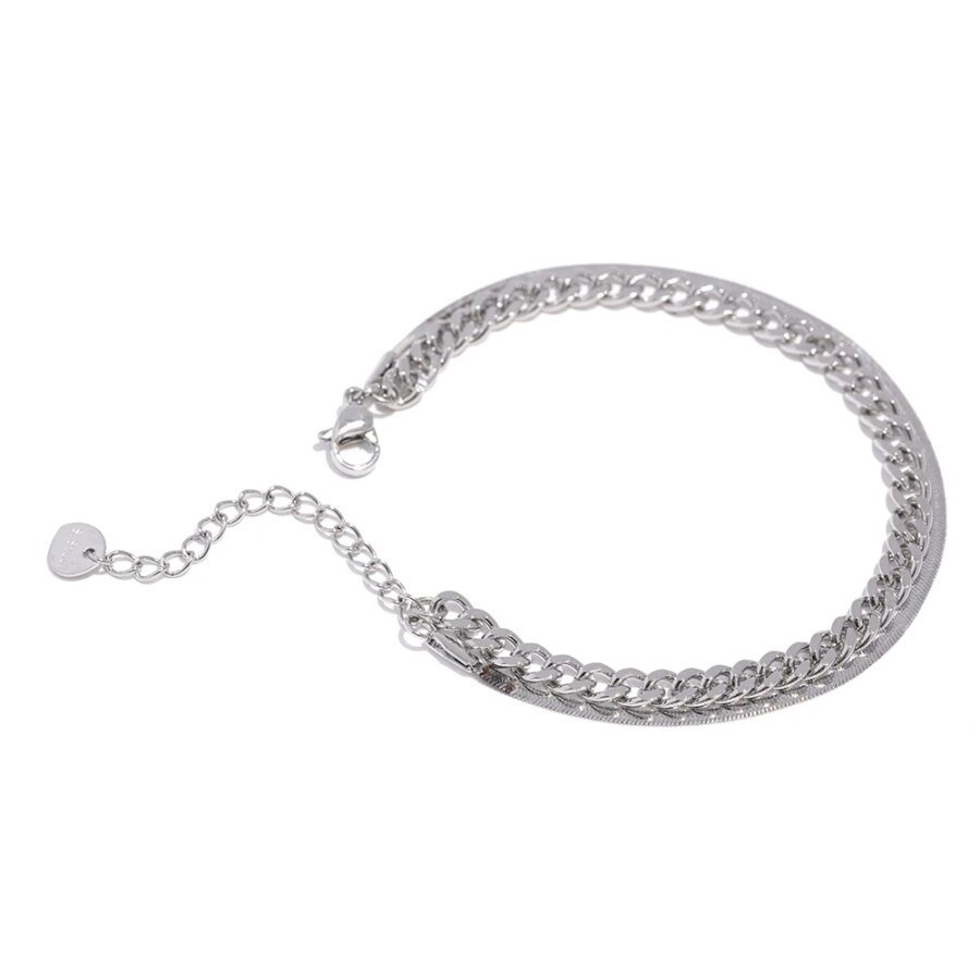 Double-Layered Stainless Steel Chain Bangle - Trendy, Golden, Stylish Unique Design Jewelry for Women - Perfect for Parties, Ideal Gift