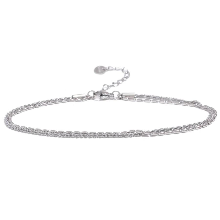 Stylish Double-Layer Chain Anklet: Classic Stainless Steel Exquisite Anklet for Women in Trendy Gold and Silver Colors - Summer Charm Jewelry
