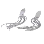 Chic Long Chain Tassel Earrings: Stainless Steel, Women's 18K PVD Plated, Waterproof, Temperament Stylish Jewelry