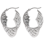 Twisted Hollow Hoop Earrings - Stainless Steel, Waterproof, 18K PVD Plated Charm Jewelry