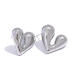 316L Stainless Steel Heart Love Stud Earrings - Creative Metal, High Quality, Waterproof, Romantic Chic Jewelry for Women, Gift 2023