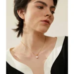 Golden Stainless Steel Necklace with Shell Imitation Pearls Pendant – Korean High-Quality Women’s Jewelry Gift