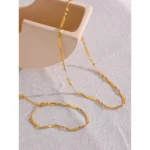 Unique Snake Chain Set - Stylish New Stainless Steel Necklace and Bracelet, 18K Gold Plated Jewelry