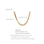 4 layered stainless steel thin chain necklace Chic choker for women Gold color 18K PVD statement jewelry Waterproof and stylish accessory Trendy necklace set for women