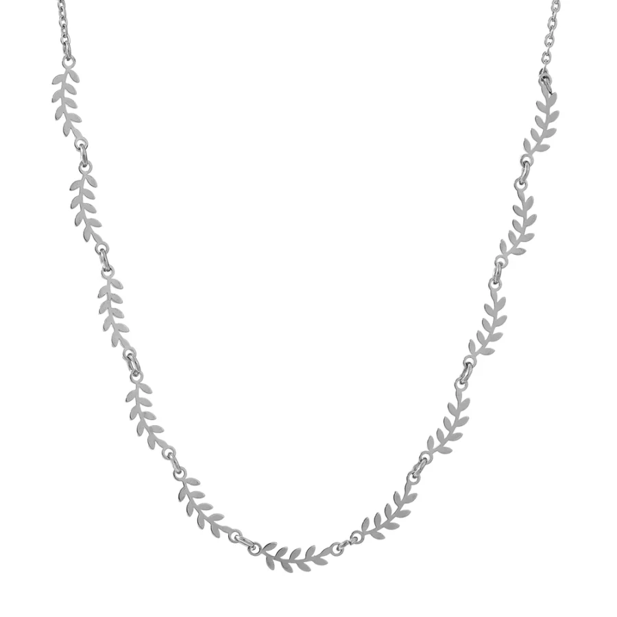 Charm Leaves Necklace - Fashion Stainless Steel Chain, 18K Metal Collar for Women