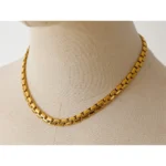 Fashionable Charm Set - 18K Gold Plated Waterproof Statement Metal Texture, Thick Chain Stainless Steel Necklace and Bracelet