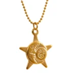 Charm Moon Sun Necklace - Stainless Steel Gold Color, 18K Plated Pendant, Women's Waterproof Jewelry