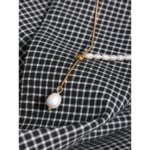 Elegant Waterproof Accessories: Stainless Steel Natural Pearl Chain Necklace - Trendy Metallic 18K Collar