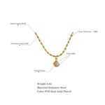 Delicate Fashion Chic: Small Aventurine Natural Stone Pendant Necklace - Stainless Steel 18K Gold Color Jewelry for Women