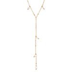 Waterproof Female Jewelry: Chic Fashion Long Bib Chain Dangle Imitation Pearls Stainless Steel Chest Necklace - Charm and Grace