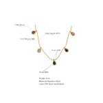 Romantic Rainbow Charm: Colorful Cubic Zirconia Stone Beads Chain Stainless Steel Collar Necklace - Stylish Jewelry for Women