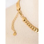 High-Quality Metal Texture Necklace – 18K Gold Color Cuban Chain Stainless Steel Collar with Zircon Accents for Women’s Fashion Charm Jewelry