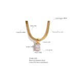 Trendy Golden Jewelry - Exquisite Geometric Square Cubic Zirconia Drop Snake Chain Collar Necklace, PVD Waterproof, Bulk Price