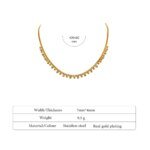 Product Title: Statement Stainless Steel Choker Necklace - Exquisite Shiny Cubic Zirconia Chain, Joyería de Acero Inoxidable para Mujer