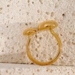 Chic Minimalism Fashion Ring - Stainless Steel, Real Gold PVD Plated, Waterproof, Trendy Metal with a Smooth and Simple Design for Women