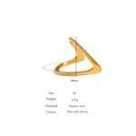 Geometric Minimalist Rings - Stainless Steel, Golden Metal, Waterproof Jewelry for Women