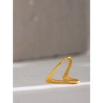 Geometric Minimalist Rings - Stainless Steel, Golden Metal, Waterproof Jewelry for Women