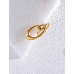 Stylish Geometric Hollow Ring - Unique Design, Stainless Steel, Waterproof Golden Fashion, 2023 Charm Jewelry for Women