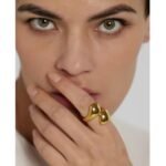 Statement Snake Ring - Stainless Steel, Metallic Texture, 18K Women's Ring, Bague Acier Inoxydable Accessories, Perfect Party Gift, New Arrival