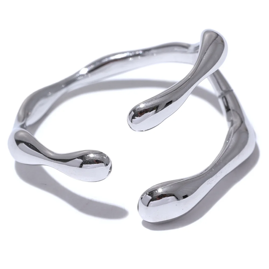 Trendy Opening Ring - 316L Stainless Steel, New Design, Metalic 18K PVD Plated Jewelry