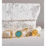 Adjustable Stone Ring - Turquoise, Malachite, Rhodochrosite Stone, Stainless Steel, Waterproof Design