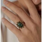 Party Gift Ring - Stainless Steel Green African Turquoise Stone, Women's Fashion Ring, Waterproof Jewelry, Bijoux Femme