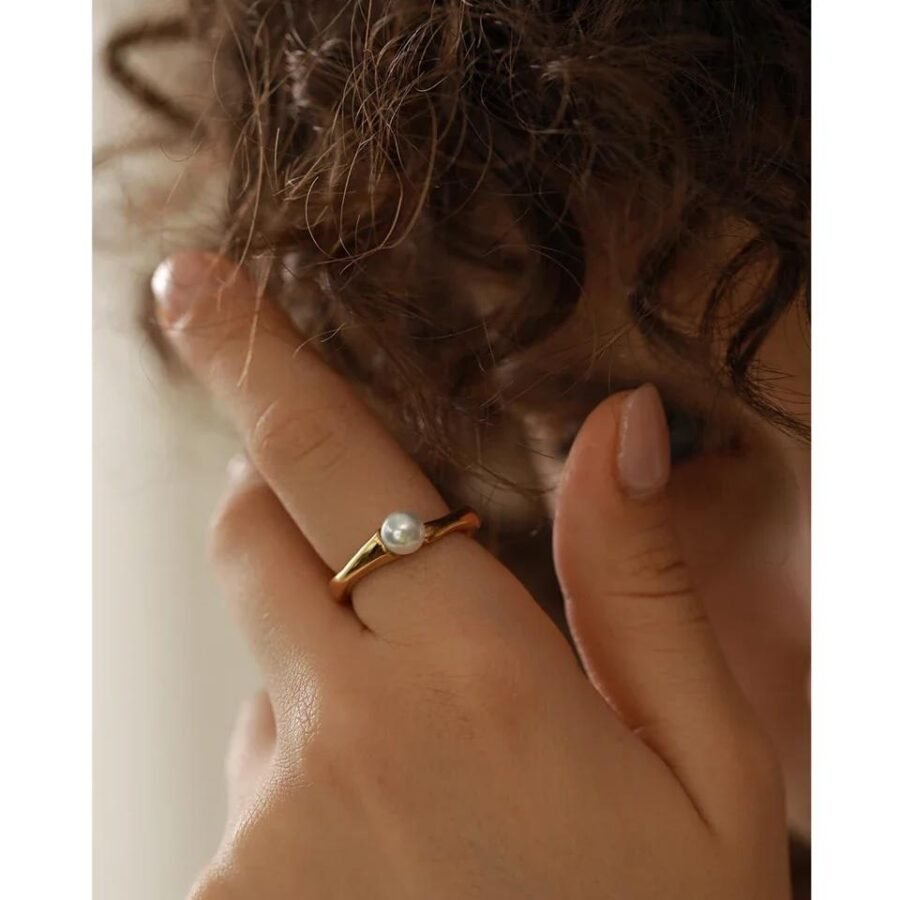 Modern Minimalism - Stainless Steel Square Geometric Ring in Minimalist Fashion, PVD Waterproof Design, available in Gold and Silver Colors, a Statement Charm Jewelry for Women