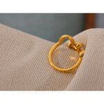 Heartfelt Elegance – Unique Gold Color Heart Irregular Stainless Steel Open Ring, Stylish and Chic Finger Jewelry with Waterproof Fashion Charm, a Creative Accessory