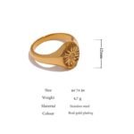 Fluttering Blooms - Butterfly Sunflower Ring crafted from 316L Stainless Steel with Metal Texture, Golden Waterproof Charm, High-Quality Jewelry for Women, an Ideal Gift