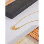 Nature's Grace - Waterproof Stainless Steel Leaves Chic Pendant Necklace in Gold Color, 18K PVD Plated, Fashion Minimalist Neck Jewelry, and Elegant Bijoux