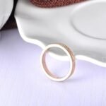 Chic Harmony - Trendy Three Lines Granulated Surface Ring, Individuality Rose Gold Color Stainless Steel Jewelry, a Thoughtful Gift for the New Year Celebration