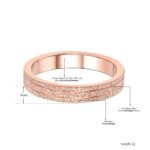 Chic Harmony - Trendy Three Lines Granulated Surface Ring, Individuality Rose Gold Color Stainless Steel Jewelry, a Thoughtful Gift for the New Year Celebration