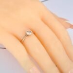 Office Elegance – Titanium Stainless Steel Love CZ Crystal Ring, Fashionable and Simple Cocktail Jewelry for Women