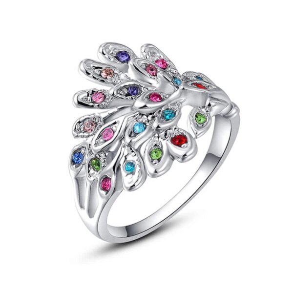 Majestic Phoenix Sparkle - Fashion Rhinestone Animal Ring, Rose Gold Plated Bohemia Party Jewelry for Women Girls