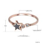 Stellar Elegance - Trendy Rose Gold Stainless Steel Star Shape Ring with Cubic Zirconia, Female Accessories Jewelry