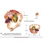 Fashion Colorful Cubic Zirconia Flower Ring Rose Gold Color Bohemia Party Ring For Women Girls