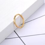 Fashion Titanium Stainless Steel Surface Cutting Rings Jewelry Simple Cute Cocktail Ring For Women Girls