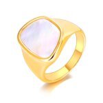 Titanium Stainless Steel Geometric Shell Rings Fashion 18K Gold Plated Handmade Bohemia Party Ring For Women Girls