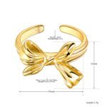 Titanium Stainless Steel Cast Metal Ring 18K Gold Plated Bohemia Party Bowknot Ring Women Girl
