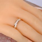 Modern Titanium Stainless Steel White/Black Cut Ceramic Ring - Elegant Wedding & Engagement Jewelry for Women