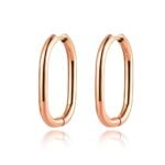Chic Titanium Stainless Steel Party Hoop Earrings - Bohemian Geometry Oval Pendientes for Trendy Women