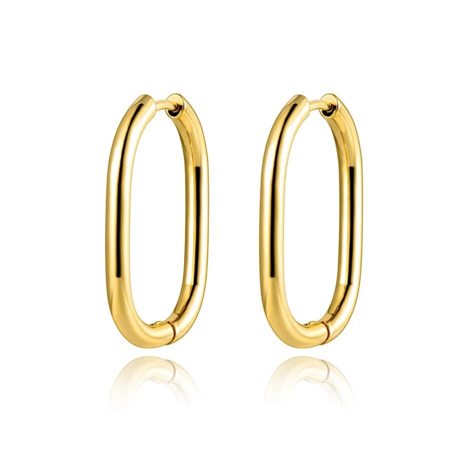 Chic Titanium Stainless Steel Party Hoop Earrings - Bohemian Geometry Oval Pendientes for Trendy Women