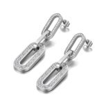 Stylish Titanium Steel Geometry Thick Chain Earrings - Fashion Original Design Bohemian CZ Crystal Party Jewelry for Women