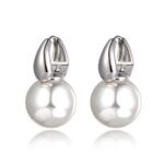 Elegant Original Design White Pearl Party Earrings - Office Style, Trendy Wedding Jewelry for Women