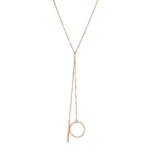 Chic Stainless Steel Fashion Gift Pendant Necklace - Rose Gold Color, Strip & Circle Sweater Chain, Women's Jewelry