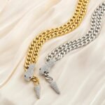 Elegant Stainless Steel Snake Pendant Necklace - Sparkling Rhinestone Chain Choker, Fashion Jewelry for Women