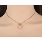 Chic Titanium Stainless Steel Butterfly Charm Choker Necklace - Lovely CZ Crystal Animal Pendant Chain, Fashion Jewelry for Women