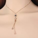 Stylish Titanium Stainless Steel Star Choker Necklace - New Acrylic & Shell, Trendy Bohemia Charm Pendant, Women's Fashion Jewelry