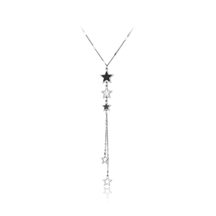 Stylish Titanium Stainless Steel Star Choker Necklace - New Acrylic & Shell, Trendy Bohemia Charm Pendant, Women's Fashion Jewelry