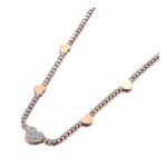 Stylish Titanium Stainless Steel Love Heart Choker Necklace - Trendy CZ Crystal Charm Pendant, Fashion Jewelry for Women and Girls